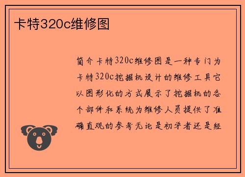 卡特320c维修图